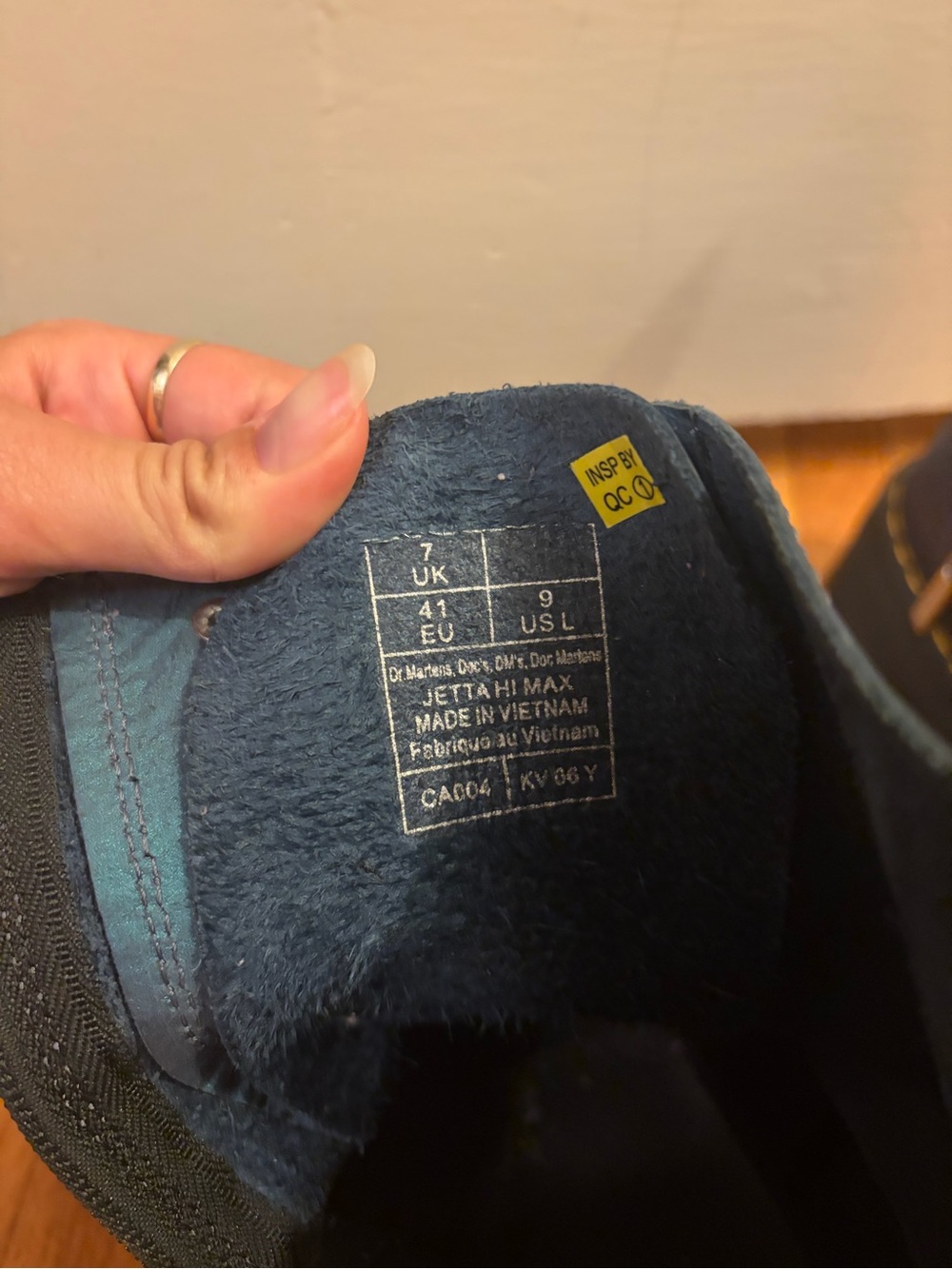 Dr. Martens Blue Iridescent Platform Zip Boots - Picture 2 of 4